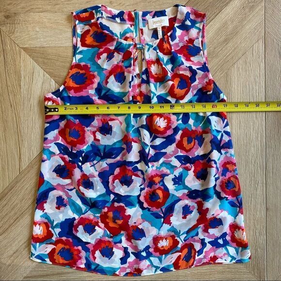 Laundry by Shelli Segal sleeveless floral blouse M - Picture 6 of 10